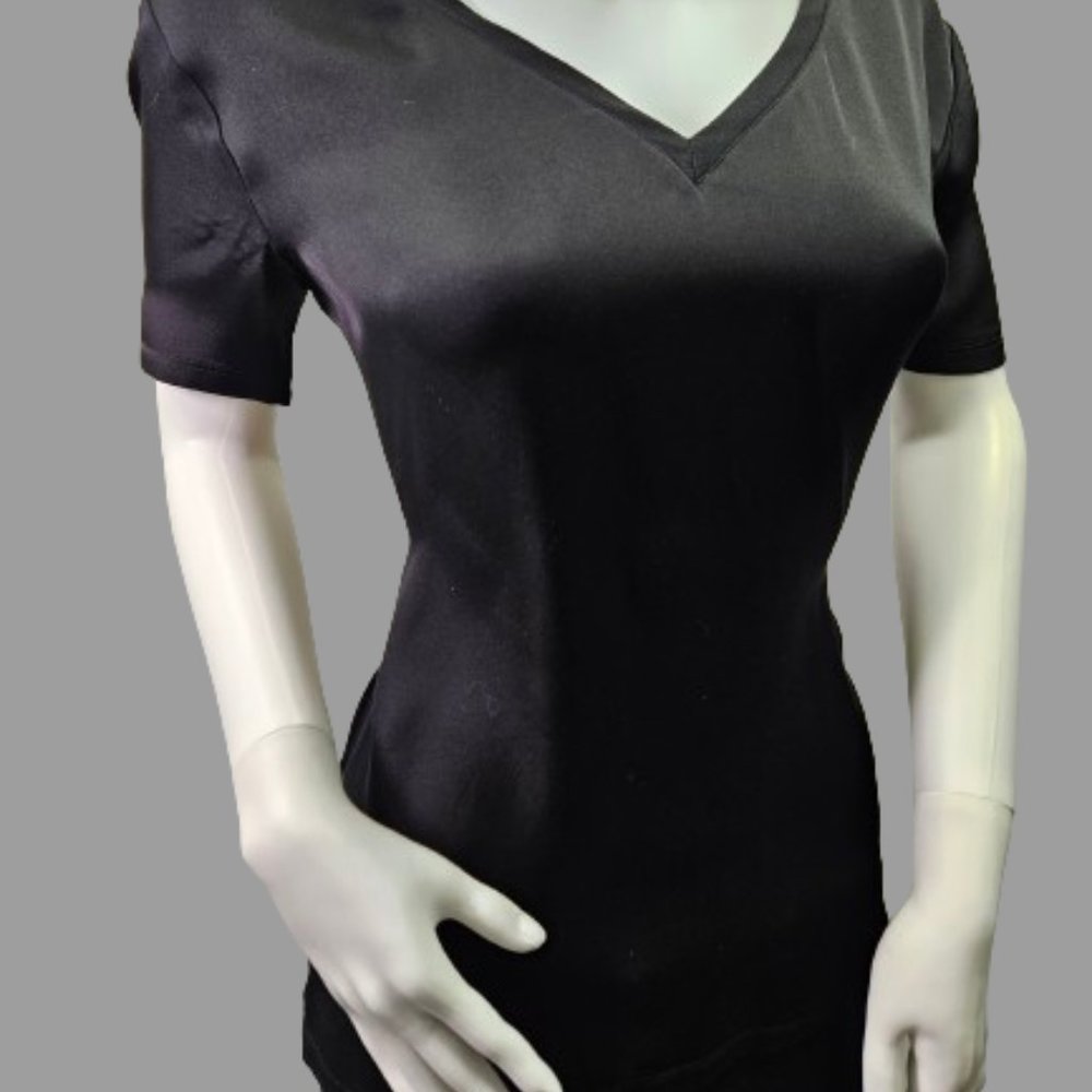 Black Theory Medium Size Silk V-Neck Tee Shirt